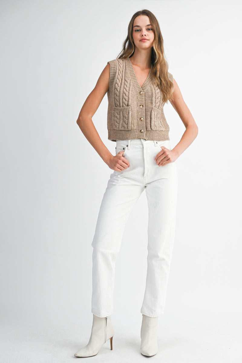 ADELINA CABLE KNIT VEST