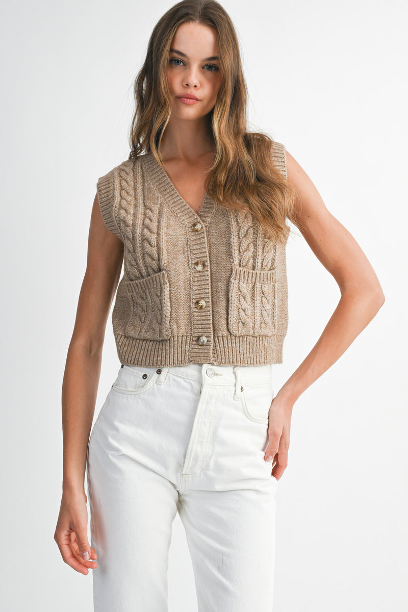 ADELINA CABLE KNIT VEST