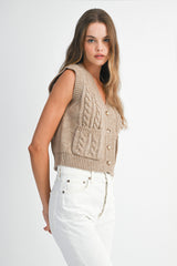 ADELINA CABLE KNIT VEST