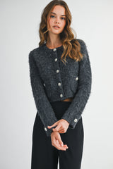 ALIANNA FUZZY KNIT CARDIGAN