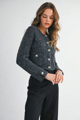 ALIANNA FUZZY KNIT CARDIGAN
