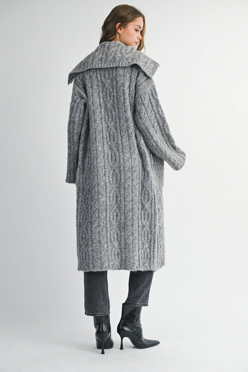 MONROE CABLE KNIT CARDIGAN JACKET