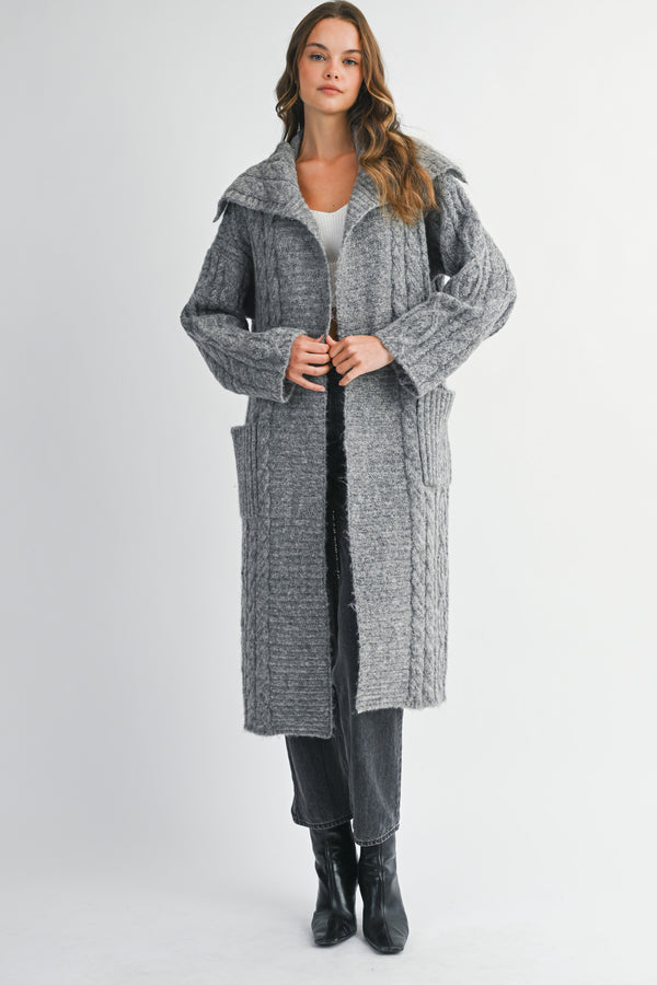 MONROE CABLE KNIT CARDIGAN JACKET