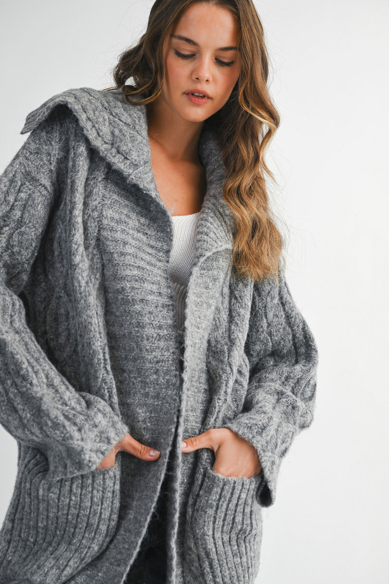 MONROE CABLE KNIT CARDIGAN JACKET