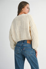 ADALEE CHUNKY KNIT CARDIGAN
