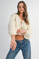 ADALEE CHUNKY KNIT CARDIGAN