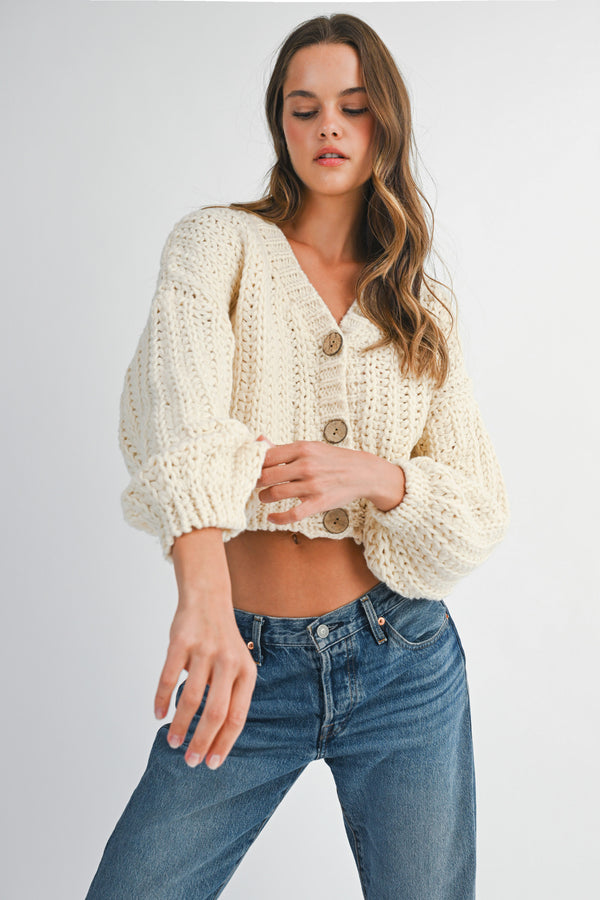 ADALEE CHUNKY KNIT CARDIGAN