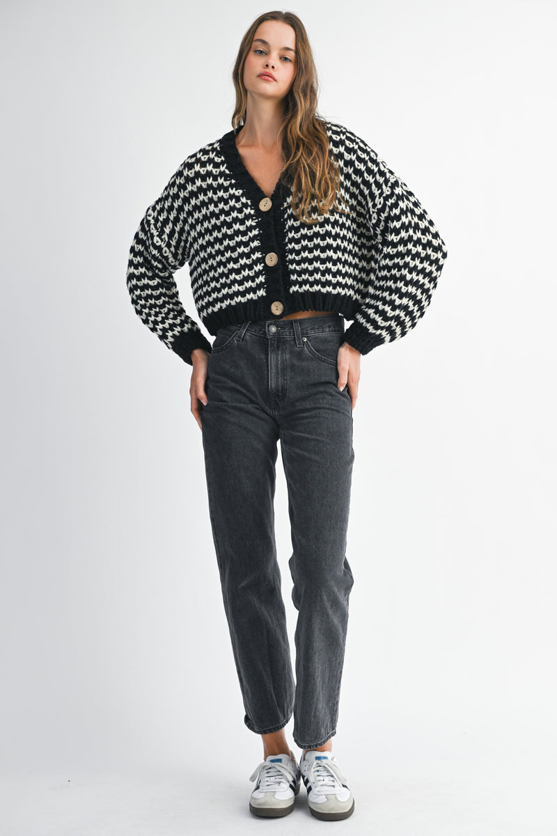 MORGAN STRIPE KNIT CARDIGAN