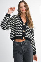 MORGAN STRIPE KNIT CARDIGAN