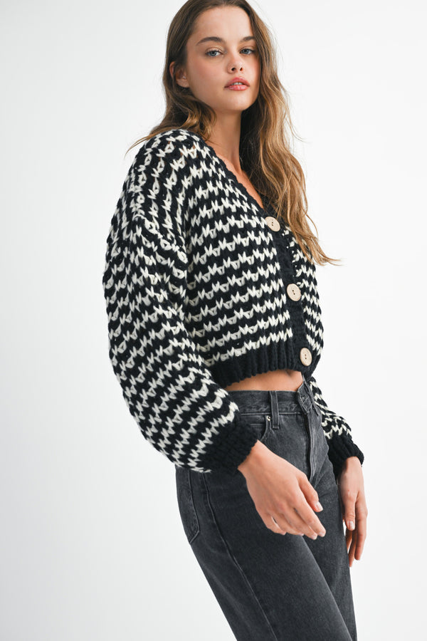 MORGAN STRIPE KNIT CARDIGAN