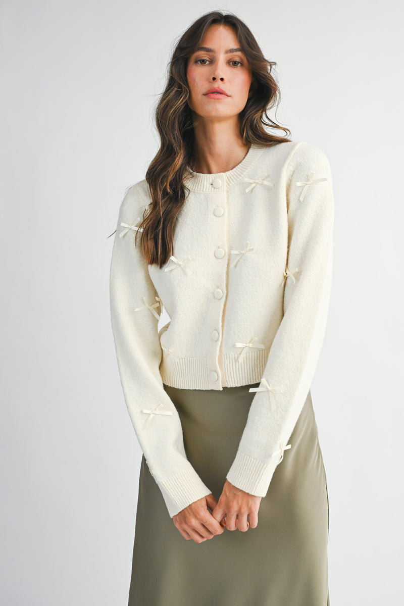 ADDISYN MINI BOW CARDIGAN JACKET