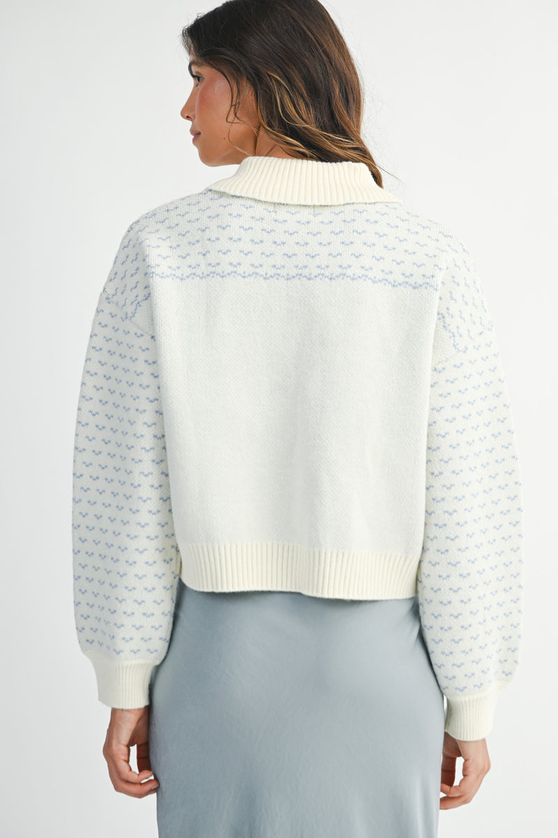 ADALY ROSE JACQUARD ZIP UP JACKET