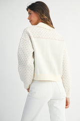 ADALY ROSE JACQUARD ZIP UP JACKET