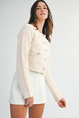 LUELLA POM POM TWEED KNIT JACKET