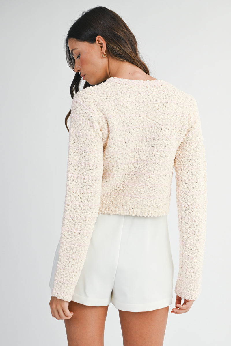 LUELLA POM POM TWEED KNIT JACKET