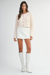 LUELLA POM POM TWEED KNIT JACKET