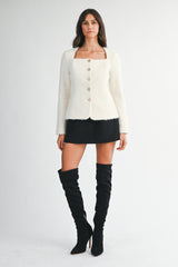 NERISSA JEWEL BUTTON BOUCLE JACKET