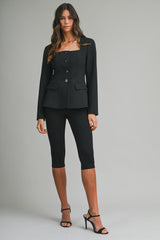 MARCELINE SQUARE NECK FITTED JACKET