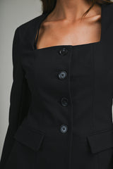 MARCELINE SQUARE NECK FITTED JACKET