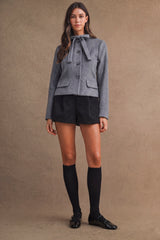 HANNA TIE FRONT FITTED JACKET