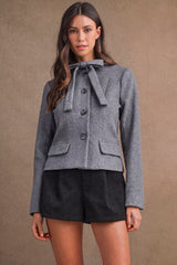 HANNA TIE FRONT FITTED JACKET