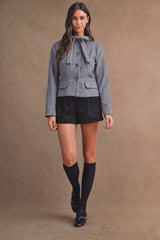 HANNA TIE FRONT FITTED JACKET