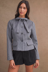 HANNA TIE FRONT FITTED JACKET