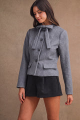 HANNA TIE FRONT FITTED JACKET
