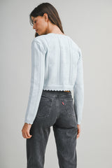 EVA POINTELLE KNITTED CARDIGAN JACKET
