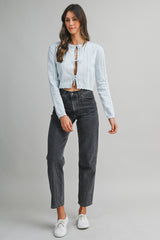 EVA POINTELLE KNITTED CARDIGAN JACKET
