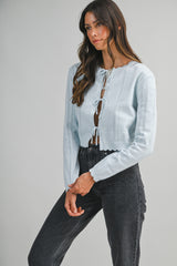 EVA POINTELLE KNITTED CARDIGAN JACKET