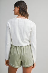 EVA POINTELLE KNITTED CARDIGAN JACKET