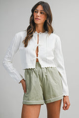 EVA POINTELLE KNITTED CARDIGAN JACKET