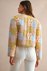LOTTIE PATCHWORK PRINT QUILTED JACKET