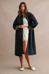 GWEN CONTRAST DETAIL TRIANGLE TRENCH COAT