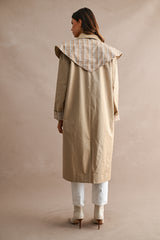 GWEN CONTRAST DETAIL TRIANGLE TRENCH COAT