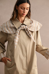 GWEN CONTRAST DETAIL TRIANGLE TRENCH COAT