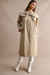 GWEN CONTRAST DETAIL TRIANGLE TRENCH COAT