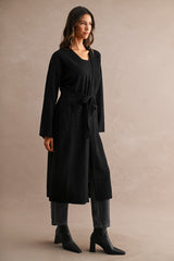 FAYE KNITTED OPEN FRONT LONG CARDIGAN