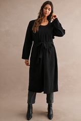 FAYE KNITTED OPEN FRONT LONG CARDIGAN