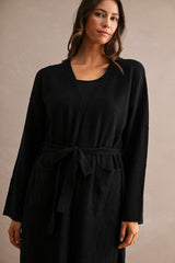FAYE KNITTED OPEN FRONT LONG CARDIGAN