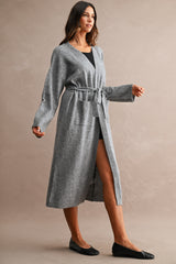 FAYE KNITTED OPEN FRONT LONG CARDIGAN
