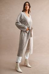 FAYE KNITTED OPEN FRONT LONG CARDIGAN