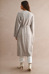 FAYE KNITTED OPEN FRONT LONG CARDIGAN