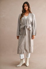 FAYE KNITTED OPEN FRONT LONG CARDIGAN