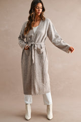 FAYE KNITTED OPEN FRONT LONG CARDIGAN