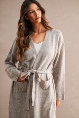 FAYE KNITTED OPEN FRONT LONG CARDIGAN