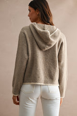 MEIRA CONTRAST DETAIL HOODIE ZIP UP CARDIGAN