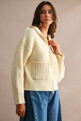 BLAKE RIBBED ZIP UP CARDIGAN