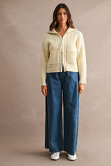 BLAKE RIBBED ZIP UP CARDIGAN